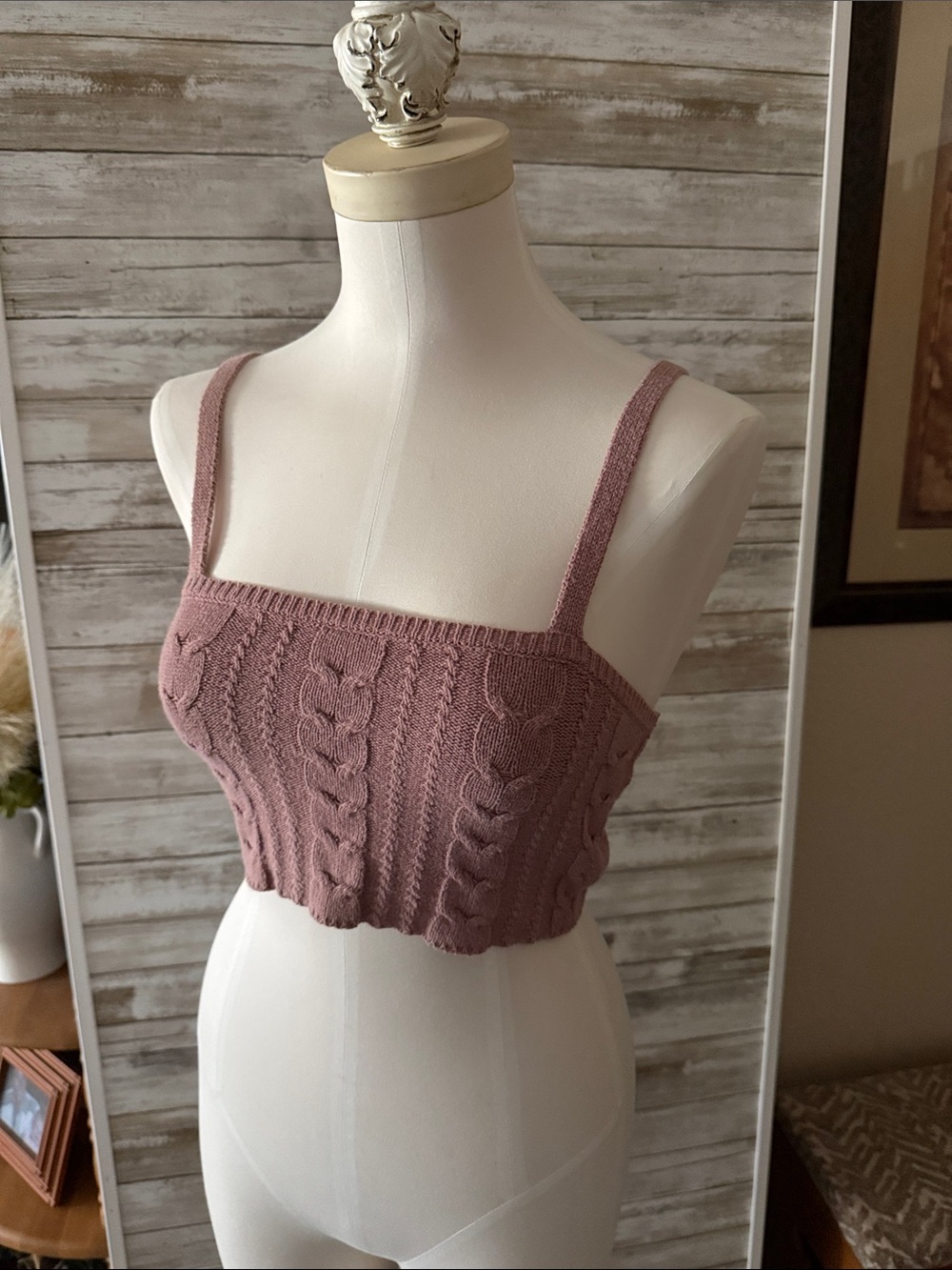wild fable Mauve Cable Knit Cropped Tank